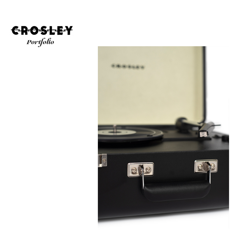 GIRADISCHI VALIGETTA CROSLEY PORTFOLIO - COLORE NERO  | CASSE INTEGRATE | BLUETOOTH -IN | USB | ENCODER