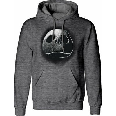 NIGHTMARE BEFORE CHRISTMAS - SKETCH FACE - GRIGIO - L - FELPA CON CAPPUCCIO