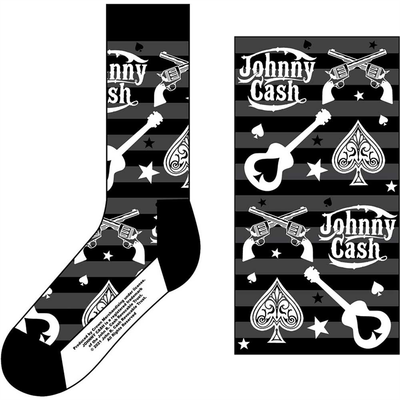 JOHNNY CASH - GUITARS 'N GUNS - NERO - CALZINI