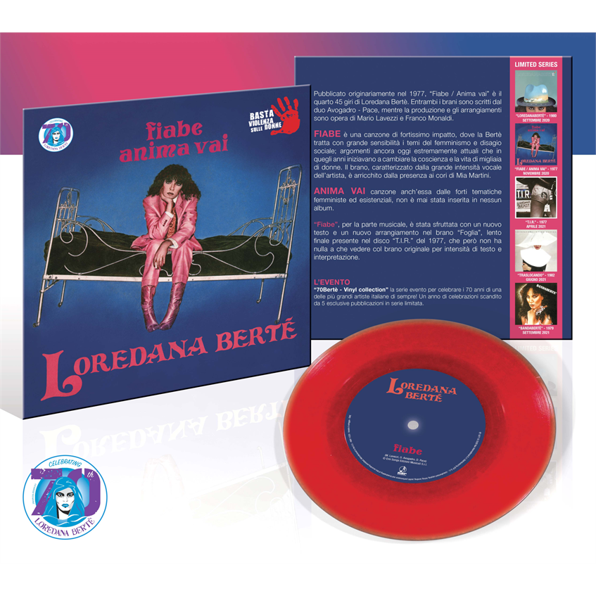 LOREDANA BERTE' - FIABE/ANIMA VAI (7" - VINILE ROSSO + CARTOLINA)