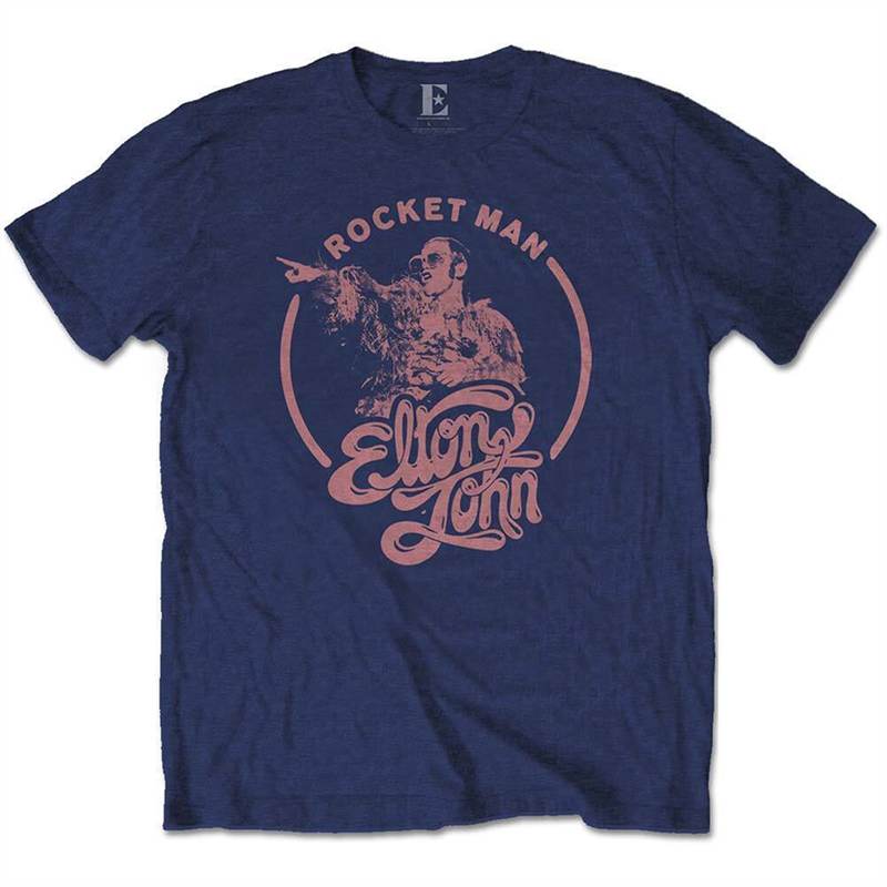 JOHN ELTON - ROCKETMAN CIRCLE POINT - NAVY - M - T-SHIRT