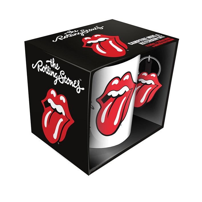 ROLLING STONES - LOGO CAMPFIRE - TAZZA CERAMICA + PORTACHIAVI | IDEA REGALO