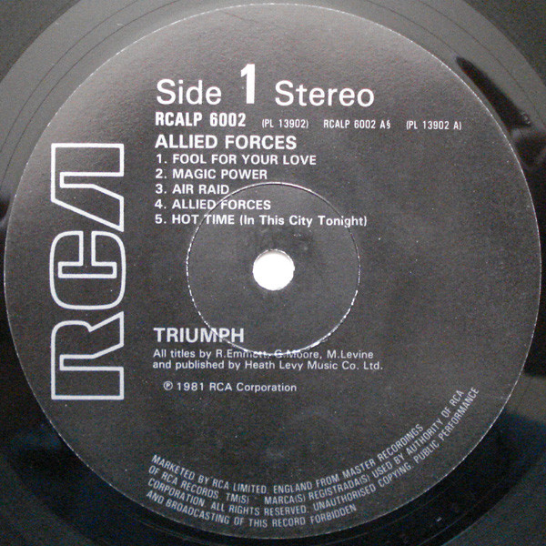 TRIUMPH - ALLIED FORCES (LP - USATO | UK - 1981)