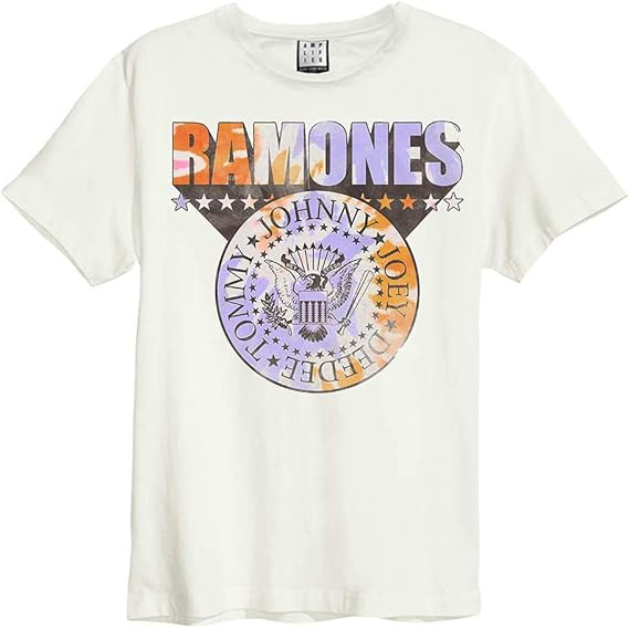 RAMONES - TIE DYE SHIELD - GRIGIO - (L) - T-SHIRT - AMPLIFIED