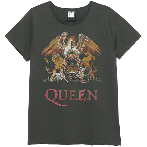 QUEEN - ROYAL CREST - GRIGIO - DONNA - (L) - T-SHIRT - AMPLIFIED