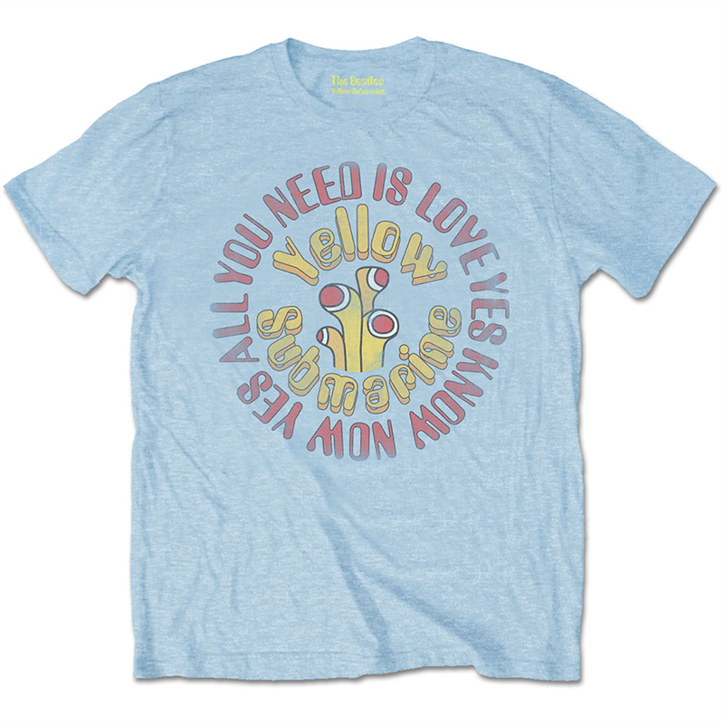 THE BEATLES - YELLOW SUBMARINE AYNIL CIRCLE VINTAGE - UNISEX - (S) - T-SHIRT