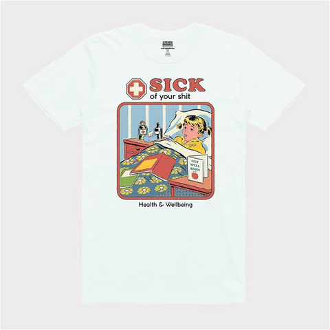 STEVEN RHODES - SICK OF YOUR SHIT - BIANCO - (S) - T-SHIRT