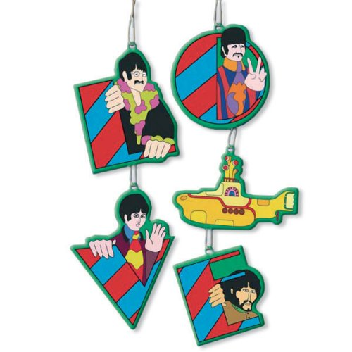 THE BEATLES - YELLOW SUBMARINE - 5 PZ ADDOBBI NATALIZI