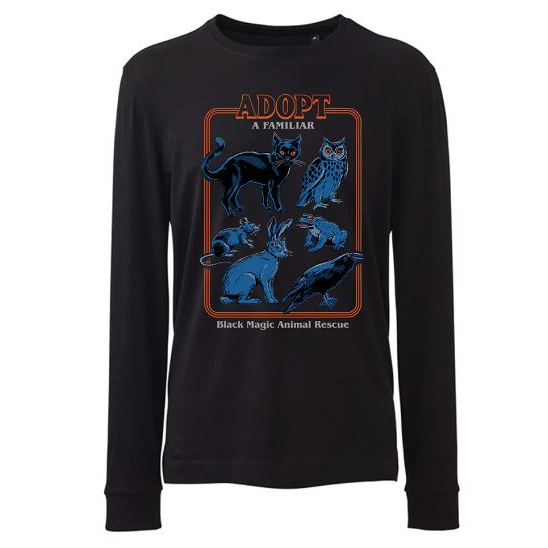 STEVEN RHODES - ADOPT A FAMILIAR - NERO - (L) - MAGLIA MANICA LUNGA - T-SHIRT