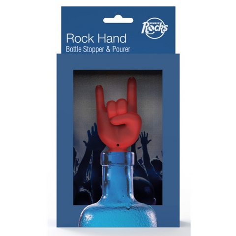 TAPPO BOTTIGLIA - TAPPO BOTTIGLIA E VERSATORE - SAGOMA ROCK HAND - COL.ROSSO