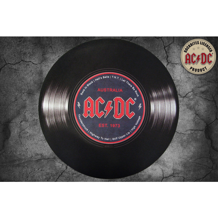 AC/DC - LOGO - TAPPETO A FORMA DI VINILE - DIAMETRO 60CM