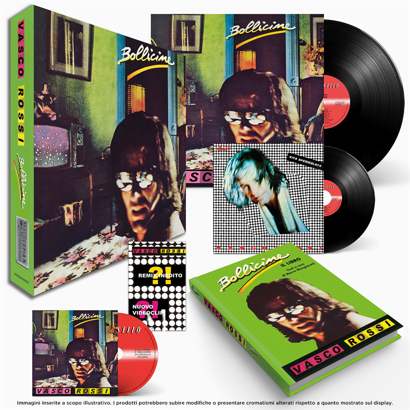 VASCO ROSSI - BOLLICINE (LP+7''+CD+MUSICASSETTA - LIBRO 128 PG | LTD ED BOXSET - 40^RPLAY | REM23 - 1983)