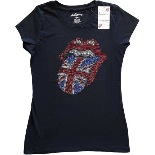 ROLLING STONES - CLASSIC TONGUE RHINESTONE diamante - donna - M - t-shirt
