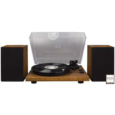 GIRADISCHI CROSLEY - C62 - PIATTO - COLORE LEGNO |  2 CASSE ESTERNE