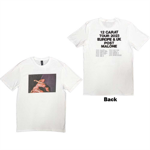 POST MALONE - BURN IT DOWN 2023 TOUR DATES - bianco - (L) - tshirt