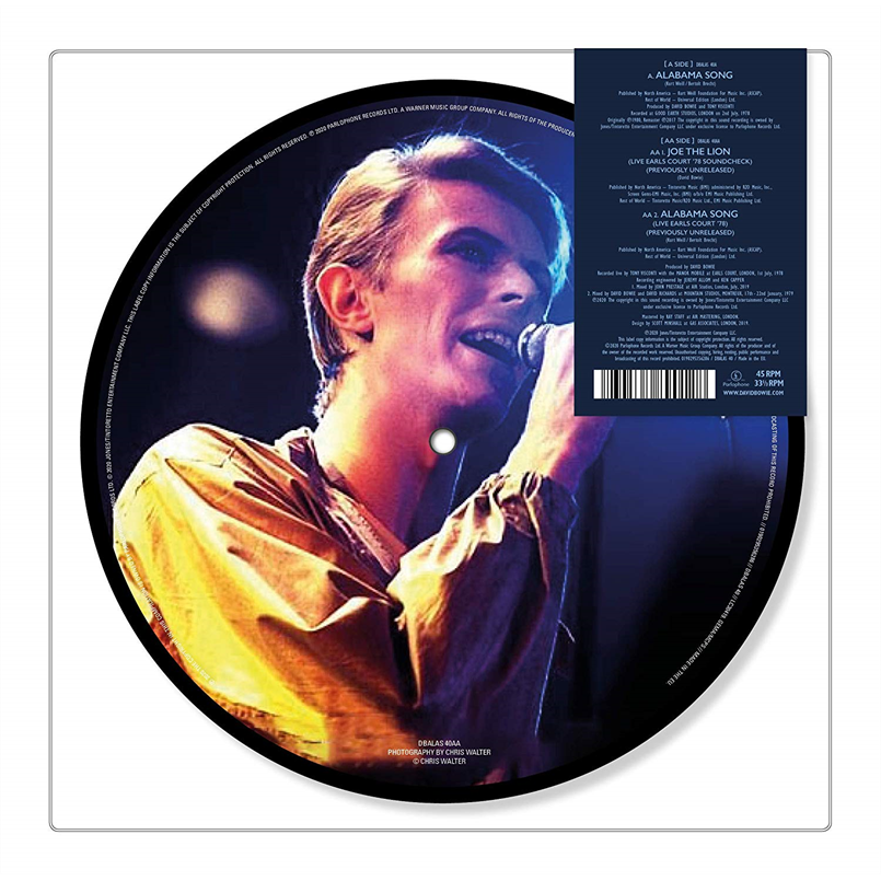 DAVID BOWIE - ALABAMA SONG (7'' - PICTURE - 2020)