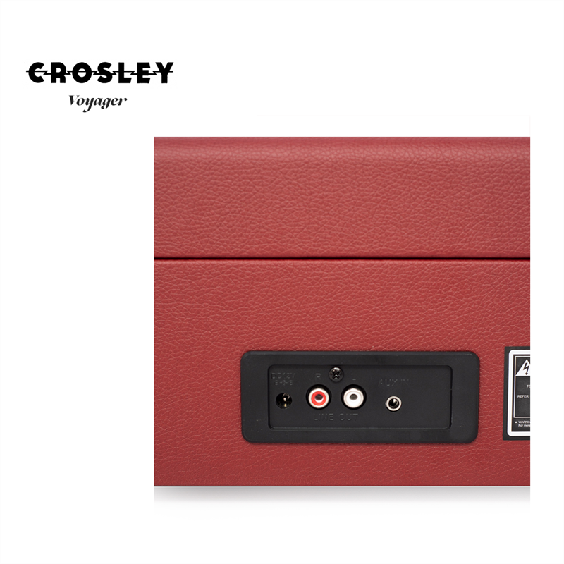 GIRADISCHI VALIGETTA CROSLEY VOYAGER - COLORE ROSSO BORGOGNA | CASSE INTEGRATE | BLUETOOTH -IN