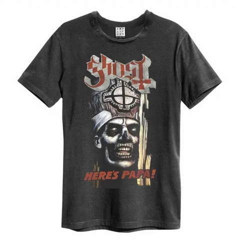 GHOST - HERE'S PAPA - GRIGIO - (L) - T-SHIRT AMPLIFIED