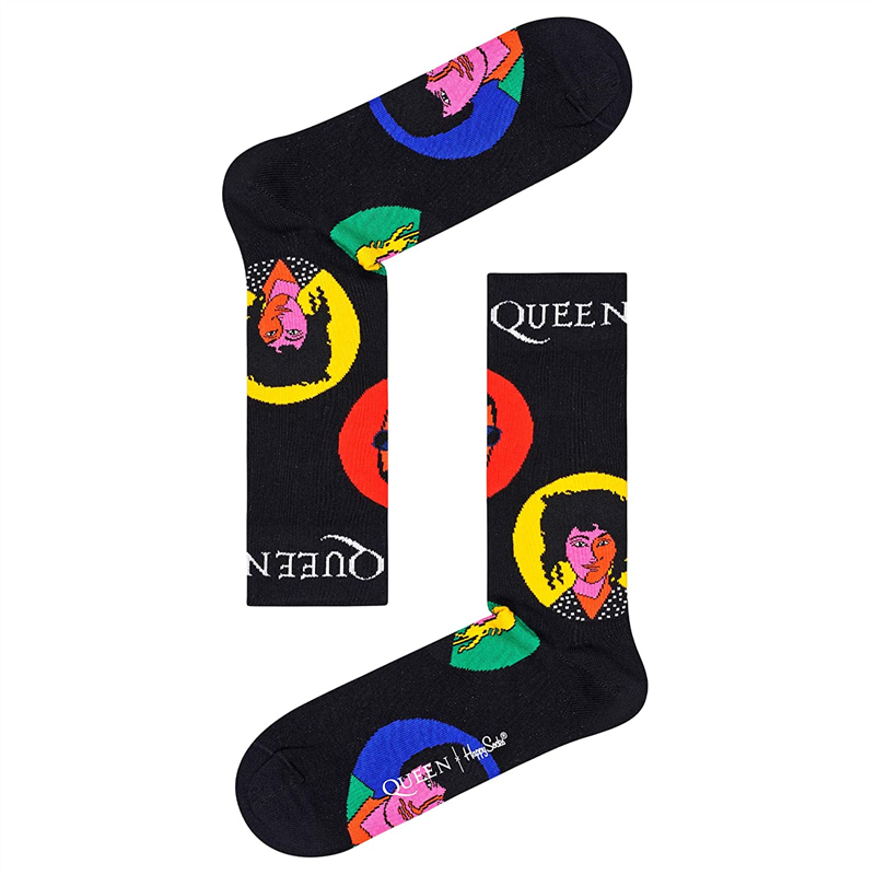 QUEEN - HAPPY SOCKS - CALZINI FACCE- NERI - 41-46
