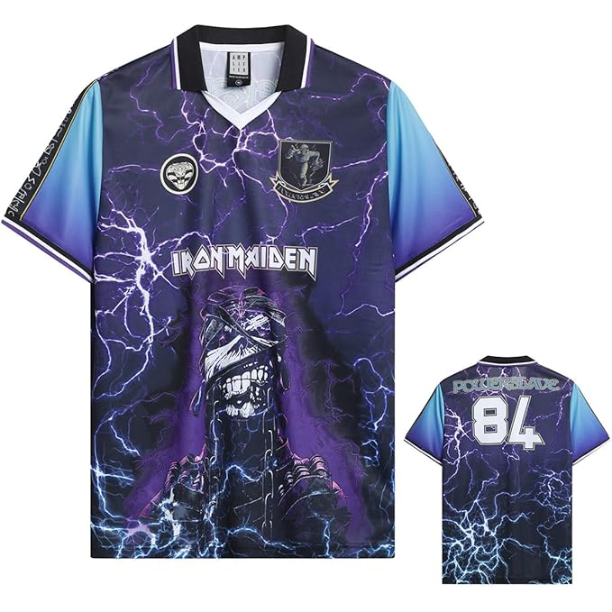 IRON MAIDEN - POWERSLAVE ROCK FC - (XL) - FOOTBALL T-SHIRT