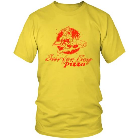 STRANGER THINGS - SURFER BOY PIZZA - GIALLO - (L) - T-SHIRT