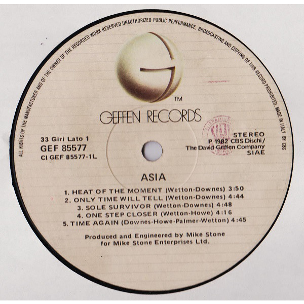 ASIA - ASIA (LP, ALBUM)