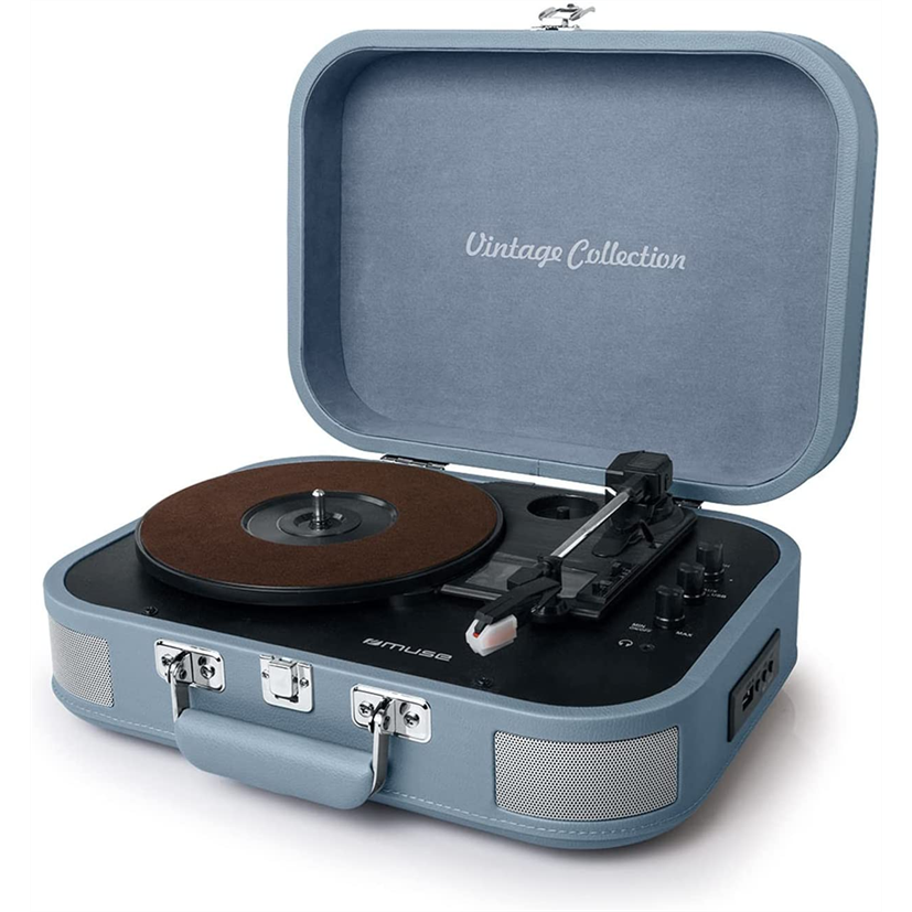 GIRADISCHI VALIGETTA MUSE VINTAGE COLLECTION - COLORE TURCHESE | CASSE INTEGRATE | USB | ENCODER