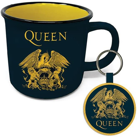 QUEEN - LOGO CAMPFIRE - TAZZA CERAMICA + PORTACHIAVI | IDEA REGALO
