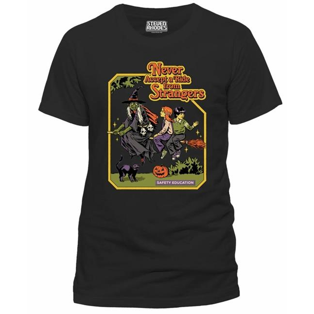 STEVEN RHODES - NEVER TALK TO STRANGERS - NERO - (M) - T-SHIRT