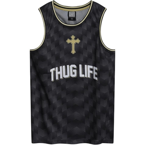 TUPAC - THUG LIFE - NERO - (M) - CANOTTIERA - BASKETBALL JERSEY
