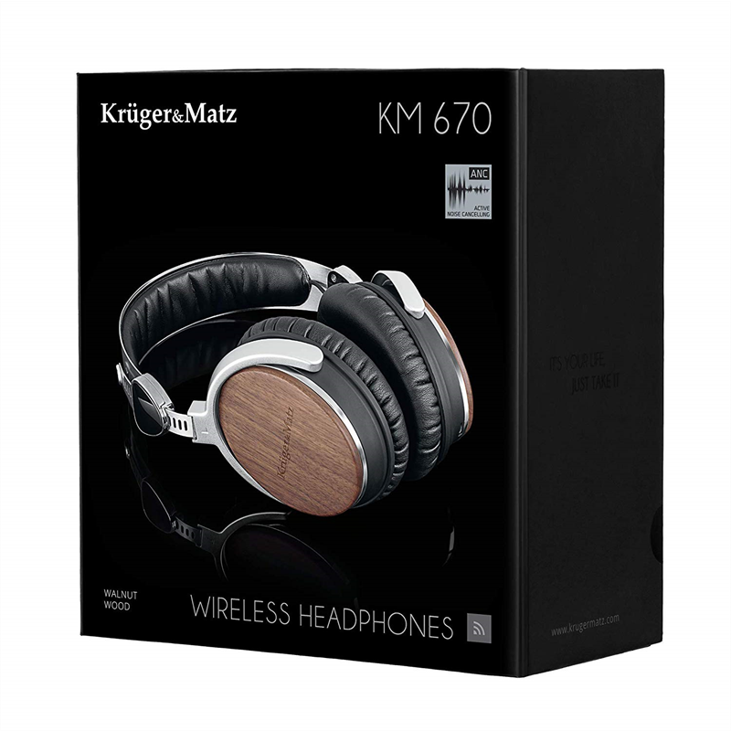 KRUGER & MATZ - CUFFIE - CUFFIE - BLUETOOTH / LEGNO - KM0670 - WALNUT WOOD