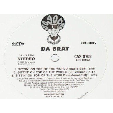 DA BRAT - SITTIN' ON TOP OF THE WORLD (12", PROMO)