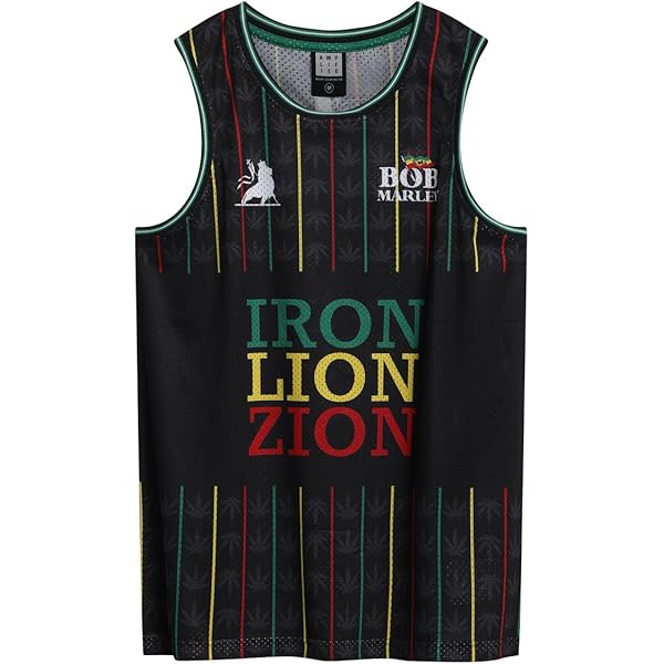 BOB MARLEY - IRON LION ZION - NERO - (XL) - CANOTTIERA - BASKETBALL JERSEY