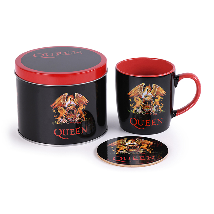 QUEEN - LOGO - TAZZA IN BOX LATTA + PORTACHIAVI