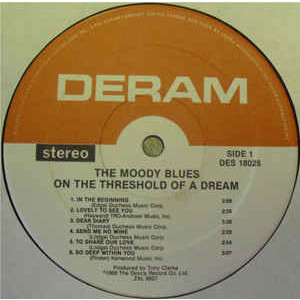 MOODY BLUES - ON THE THRESHOLD OF A DREAM (LP - USATO | RISTAMPA | US - 1969)
