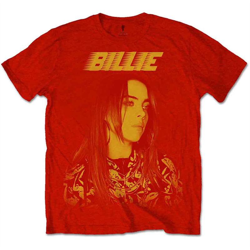 BILLIE EILISH - RACER LOGO JUMBO - ROSSO - (L) - TSHIRT