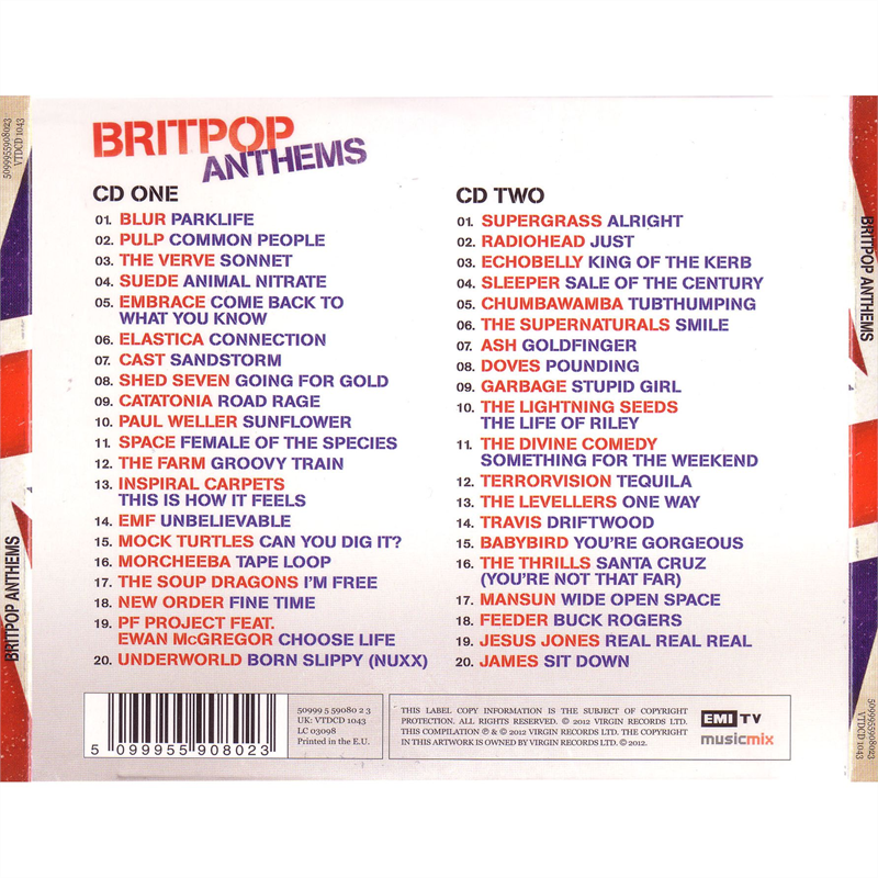 BRITPOP - ARTISTI VARI - BRITPOP ANTHEMS (2012 - 2CD)