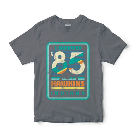 STRANGER THINGS - SURVIVED 85 - GRIGIA - (M) - T-SHIRT
