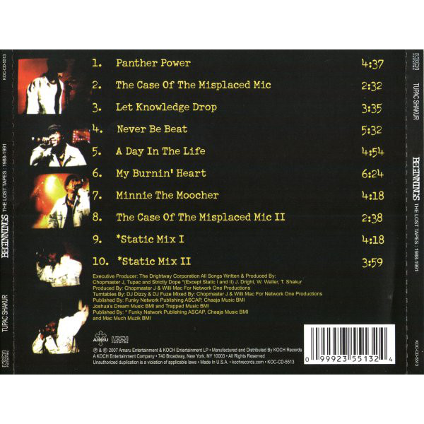 TUPAC - BEGINNINGS (THE LOST TAPES 1988-1991)