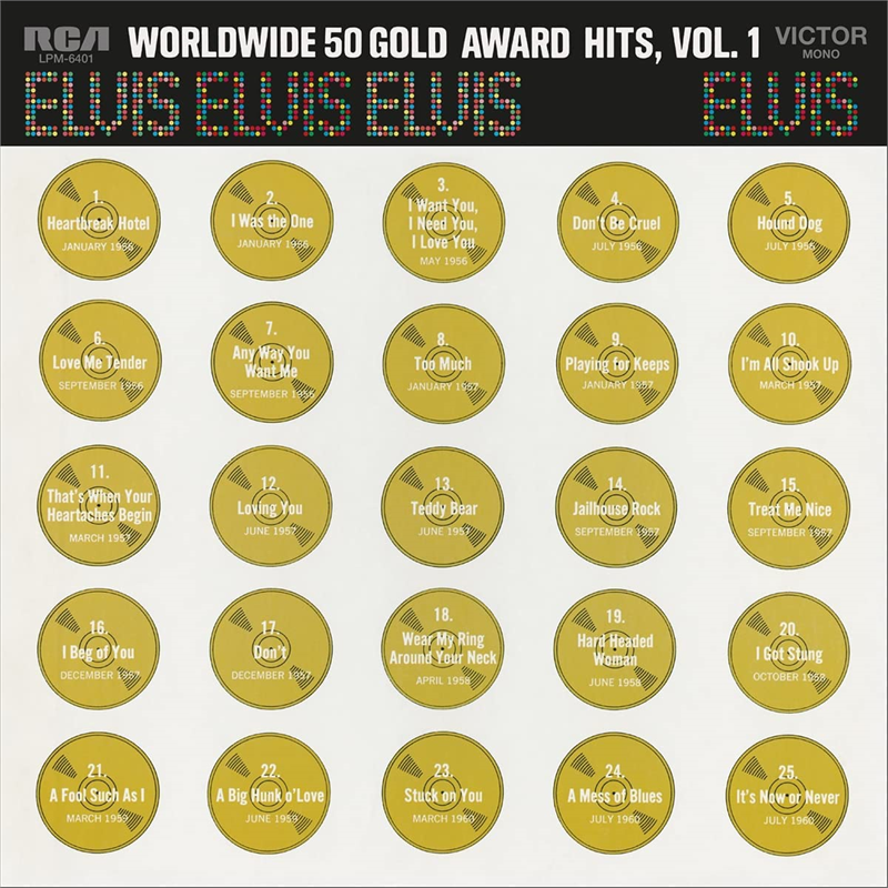 ELVIS PRESLEY - WORLDWIDE 50 GOLD AWARD HITS: VOL.1 (4LP - COLOR | REM22 - 1970)