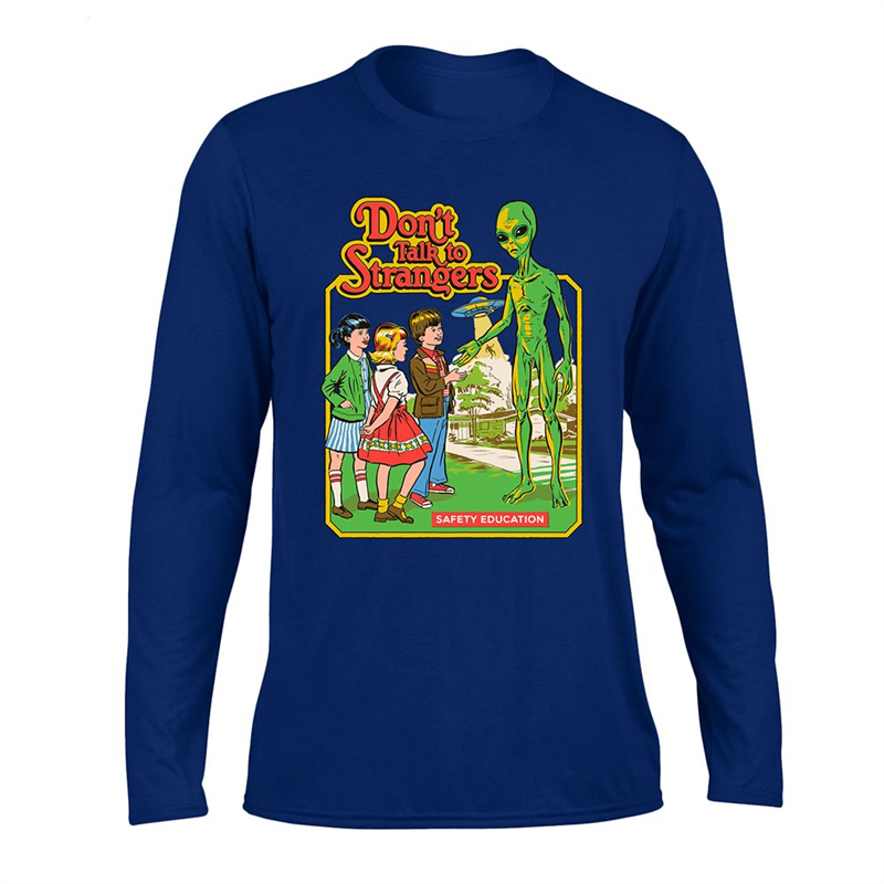 STEVEN RHODES - DON'T TALK TO STRANGERS - NAVY - (L) - MAGLIA MANICA LUNGA - T-SHIRT