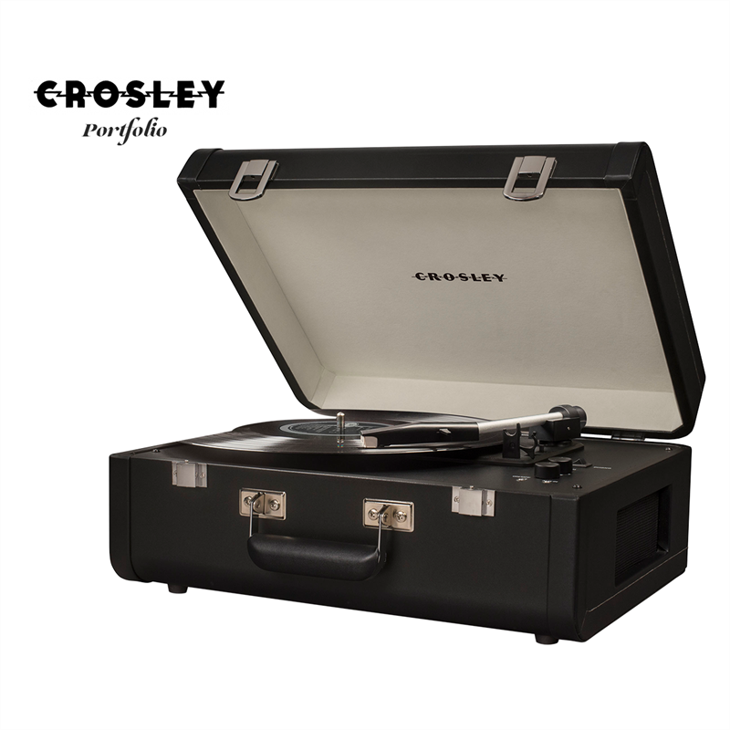 GIRADISCHI VALIGETTA CROSLEY PORTFOLIO - COLORE NERO  | CASSE INTEGRATE | BLUETOOTH -IN | USB | ENCODER