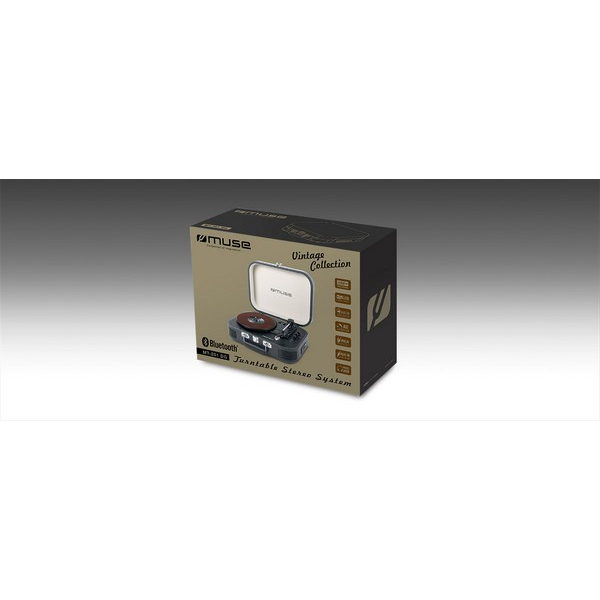 GIRADISCHI VALIGETTA MUSE VINTAGE COLLECTION - COLORE GRIGIO PIOMBO | CASSE INTEGRATE | USB | ENCODER | BLUETOOTH IN