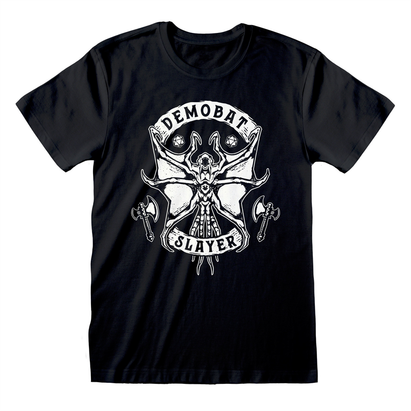 STRANGER THINGS - DEMOBAT SLAYER – NERO – L – TSHIRT