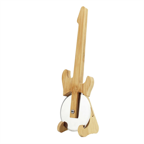 TAGLIA PIZZA CHITARRA - TAGLIA PIZZA -SAGOMA CHITARRA- CON SUPPORTO - LEGNO