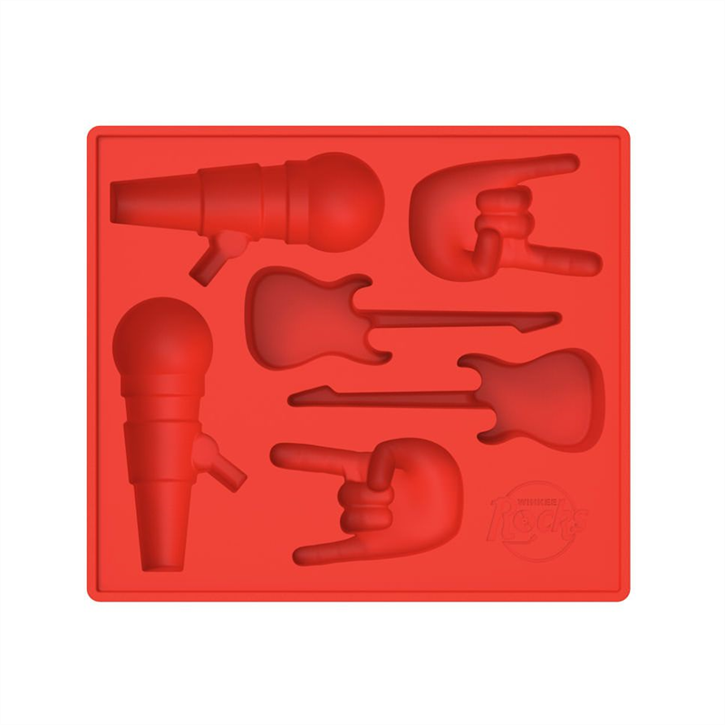 ROCK ICE - FORMINE GHIACCIO - FORMINE GHIACCIO SILICONE | ALLOGGIO PER 6 GHIACCIOLI FORME DIVERSE: MICROFONO, CHITARRA, MANO ROCK