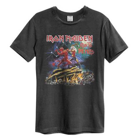 IRON MAIDEN - RUN TO THE HILLS – GRIGIO – M – T-SHIRT AMP