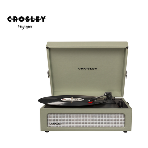 GIRADISCHI VALIGETTA CROSLEY VOYAGER - COLORE VERDE SALVIA | CASSE INTEGRATE | BLUETOOTH -IN |