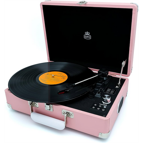 GPO - GIRADISCHI - COLORE ROSA | CASSE INTEGRATE | USB | ENCODER