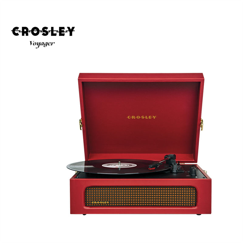 GIRADISCHI VALIGETTA CROSLEY VOYAGER - COLORE ROSSO BORGOGNA | CASSE INTEGRATE | BLUETOOTH -IN